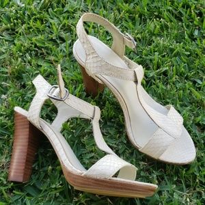 Minelli ivory block heel